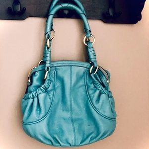 B. Makowsky Leather Shoulder Bag/Purse in Teal